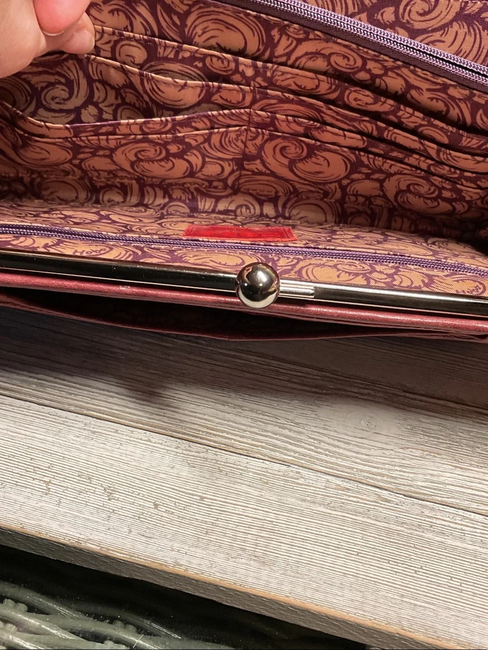 HOBO The Original large Clutch Wallet rich red burgundy leather kisslock